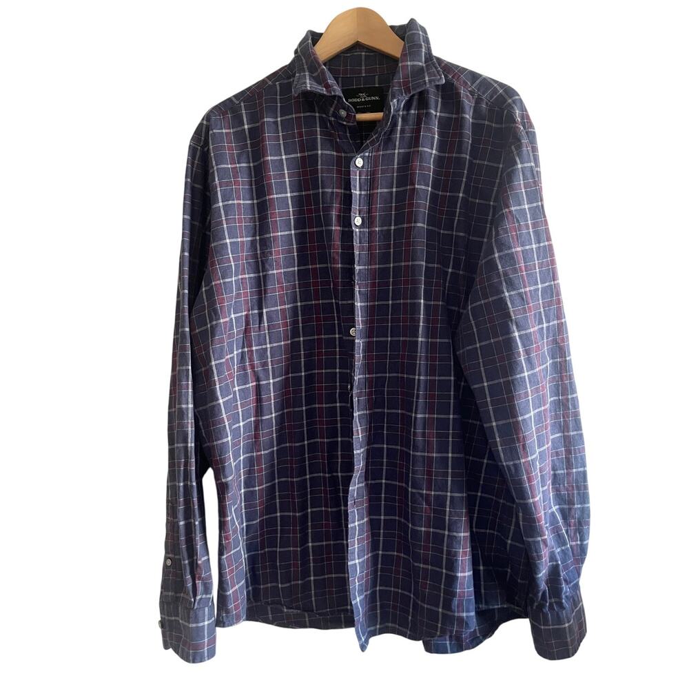 Rodd & Gunn oxford  long sleeve button up blue and red  size xxl